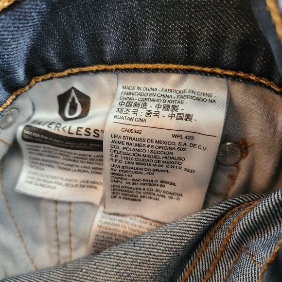 Levis 513 Slim Straight Fit Blue Denim Jeans W32 L32 Mens Casual Wear - Picture 14 of 16